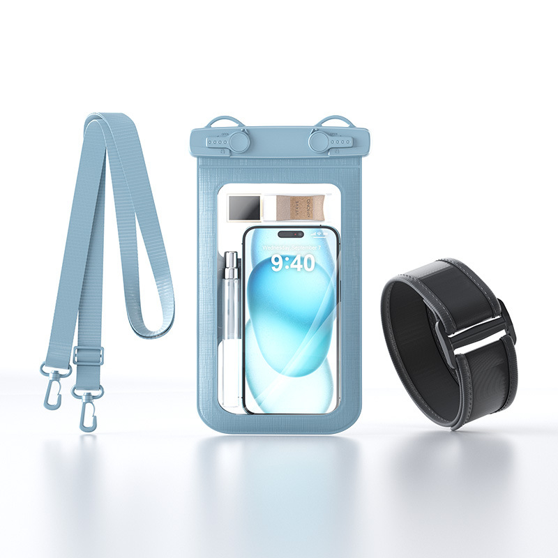 Karra szerelhető vízálló telefontok érintőképernyővel, PVC anyag, nagy kapacitású, szabadtéri tevékenységekhez