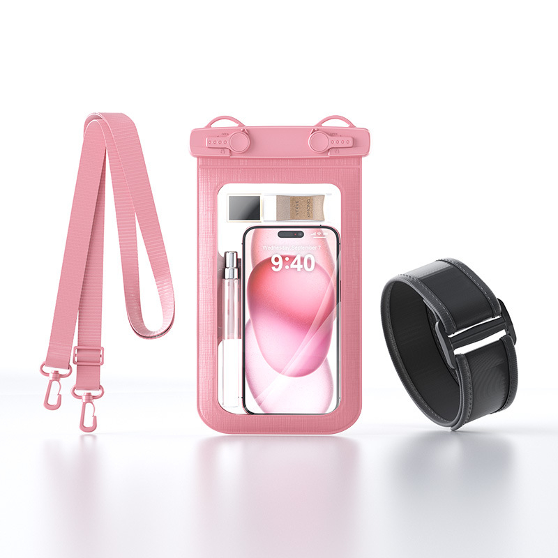 Karra szerelhető vízálló telefontok érintőképernyővel, PVC anyag, nagy kapacitású, szabadtéri tevékenységekhez