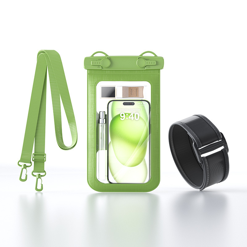 Karra szerelhető vízálló telefontok érintőképernyővel, PVC anyag, nagy kapacitású, szabadtéri tevékenységekhez