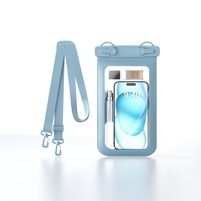 Karra szerelhető vízálló telefontok érintőképernyővel, PVC anyag, nagy kapacitású, szabadtéri tevékenységekhez