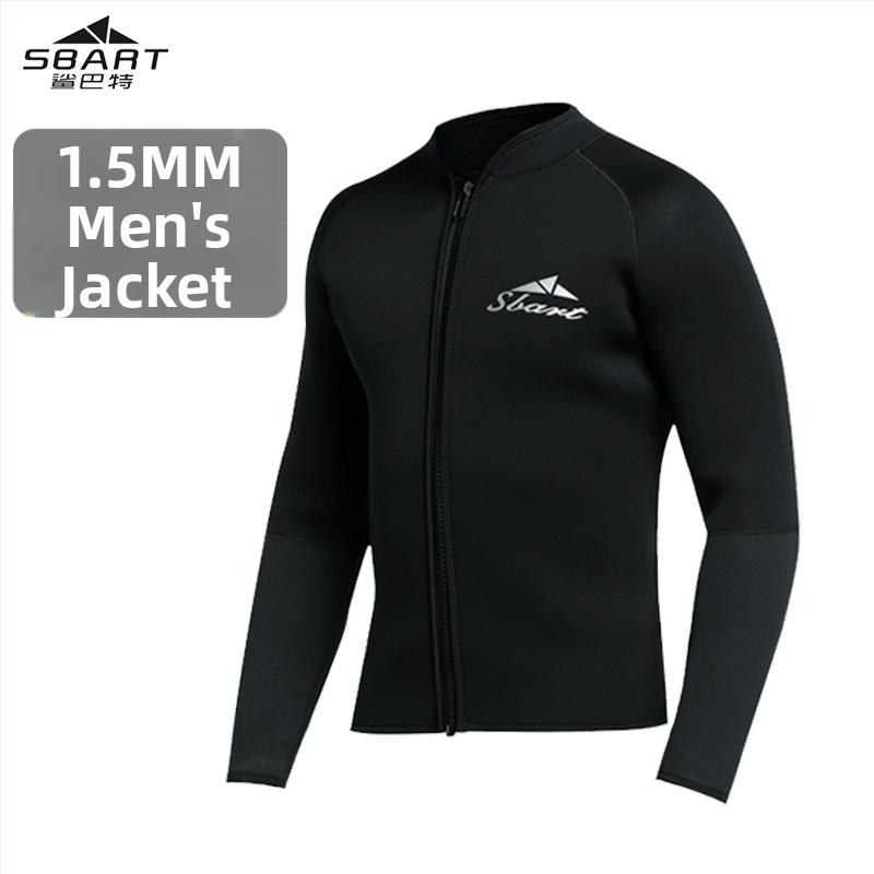Sbart 1,5 mm dalinis nardymo neopreninis kostiumas, ilgomis rankovėmis, laiko šilumą, 90% neoprenas + 10% nailono, visiškai kostiumas vyrams, nardymas ir plaukimas