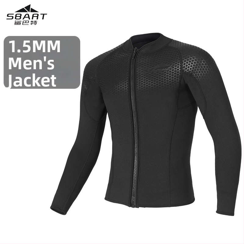 Sbart 1,5 mm dalinis nardymo neopreninis kostiumas, ilgomis rankovėmis, laiko šilumą, 90% neoprenas + 10% nailono, visiškai kostiumas vyrams, nardymas ir plaukimas