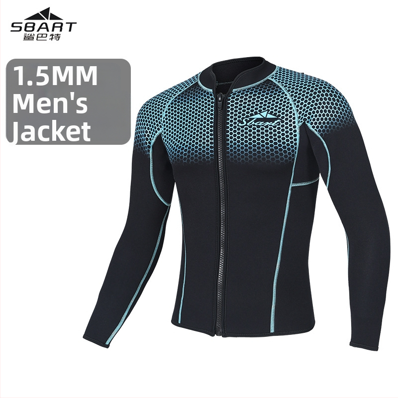 Sbart 1,5 mm dalinis nardymo neopreninis kostiumas, ilgomis rankovėmis, laiko šilumą, 90% neoprenas + 10% nailono, visiškai kostiumas vyrams, nardymas ir plaukimas