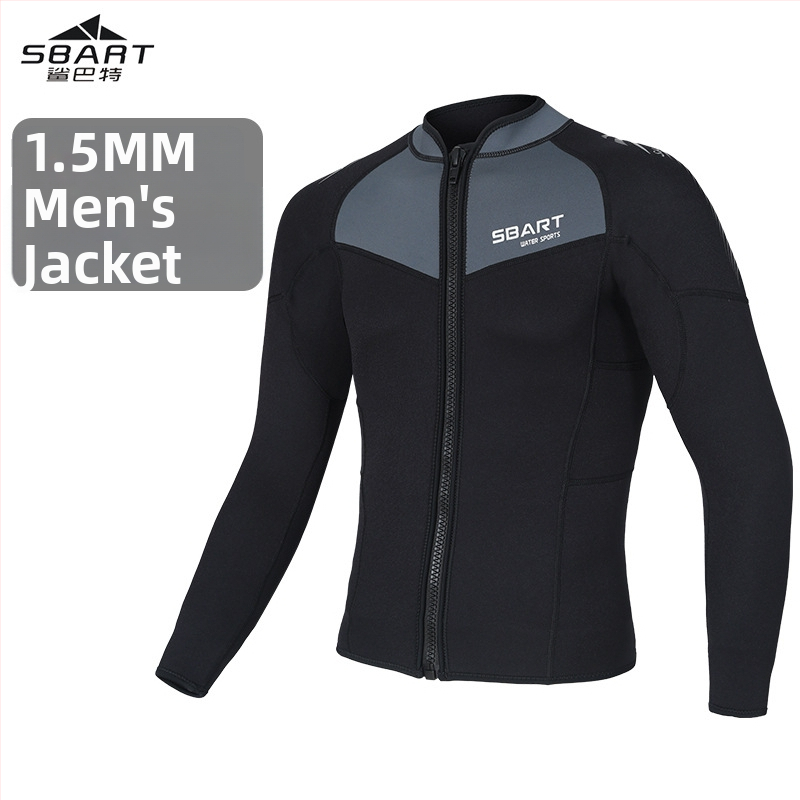 Sbart 1,5 mm dalinis nardymo neopreninis kostiumas, ilgomis rankovėmis, laiko šilumą, 90% neoprenas + 10% nailono, visiškai kostiumas vyrams, nardymas ir plaukimas
