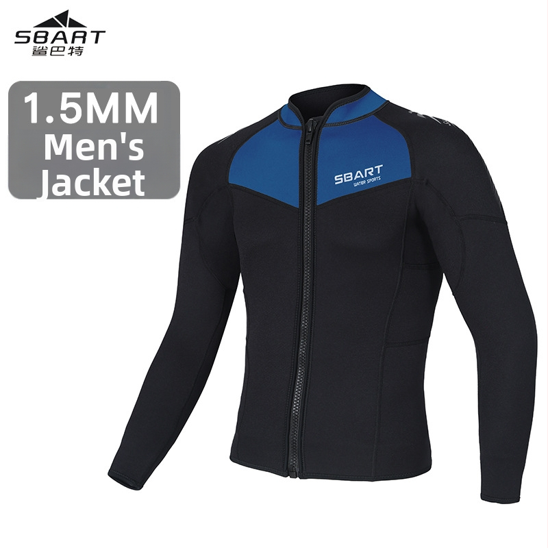 Sbart 1,5 mm dalinis nardymo neopreninis kostiumas, ilgomis rankovėmis, laiko šilumą, 90% neoprenas + 10% nailono, visiškai kostiumas vyrams, nardymas ir plaukimas