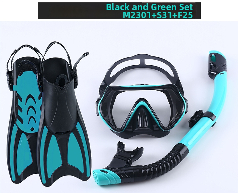 Snorkelkomplekt: finsid, kuiv snorkel ja sukeldumismask; Materjal: PP, TPR, POM; Bränd: Asy; Sobib täiskasvanutele ja lastele