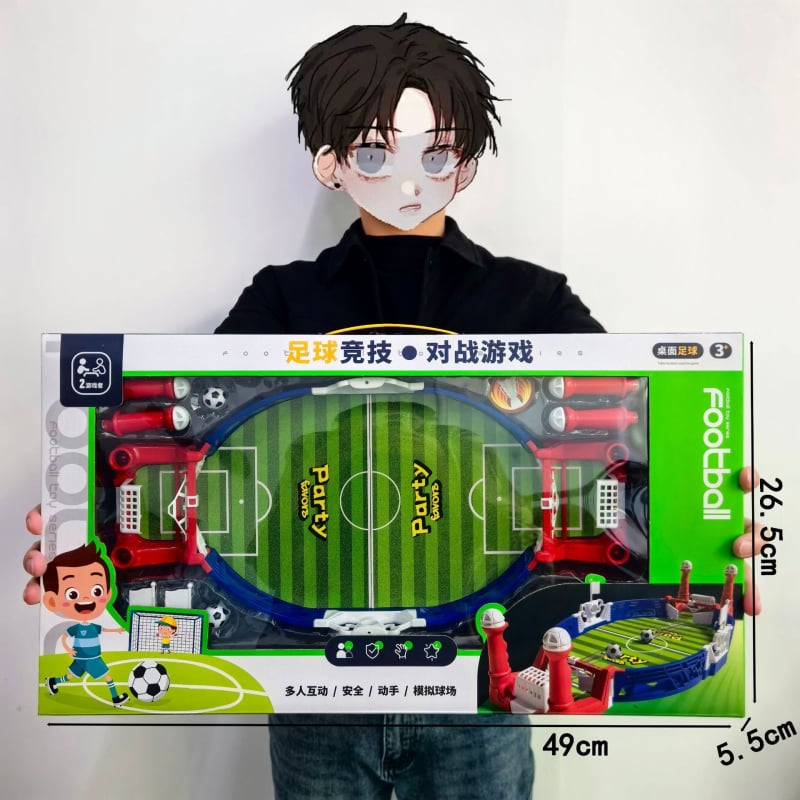 Fotbal de masă pentru doi – joc educațional cu mai multe sporturi (biliard, baschet) pentru copii 4–6 ani.