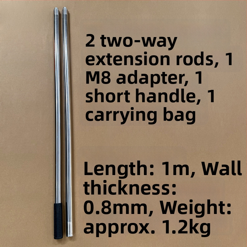 Super Rich roostevabast terasest kalastusvõrgu vars, mitmeosaline pikendus 8 mm kruvipeaga