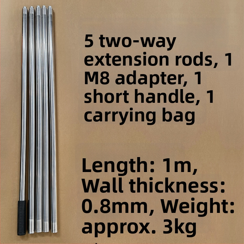 Super Rich roostevabast terasest kalastusvõrgu vars, mitmeosaline pikendus 8 mm kruvipeaga