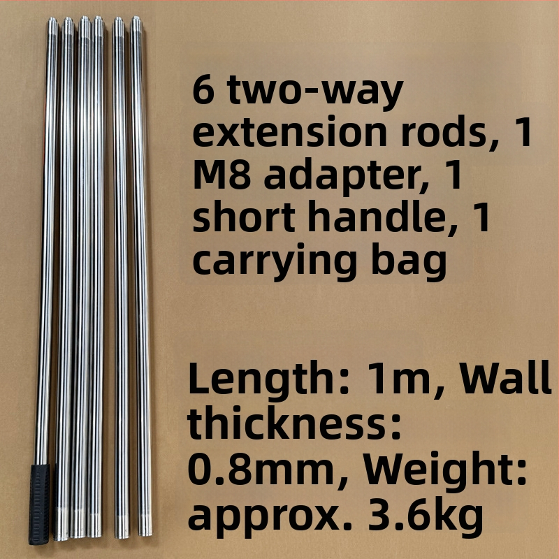 Super Rich roostevabast terasest kalastusvõrgu vars, mitmeosaline pikendus 8 mm kruvipeaga