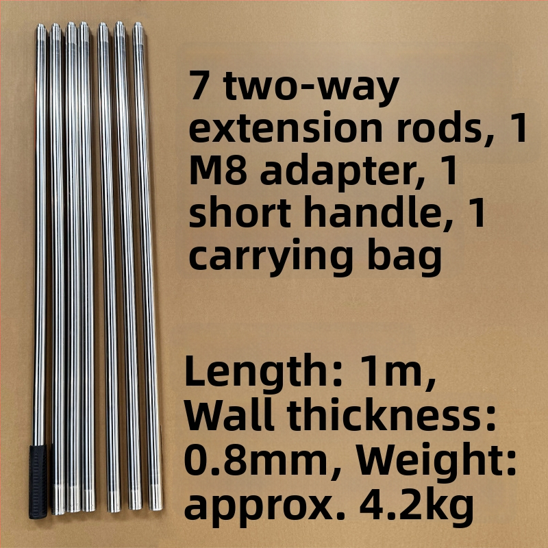 Super Rich roostevabast terasest kalastusvõrgu vars, mitmeosaline pikendus 8 mm kruvipeaga