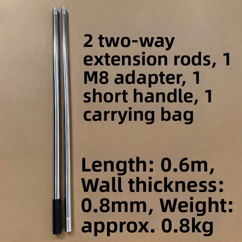 Super Rich roostevabast terasest kalastusvõrgu vars, mitmeosaline pikendus 8 mm kruvipeaga