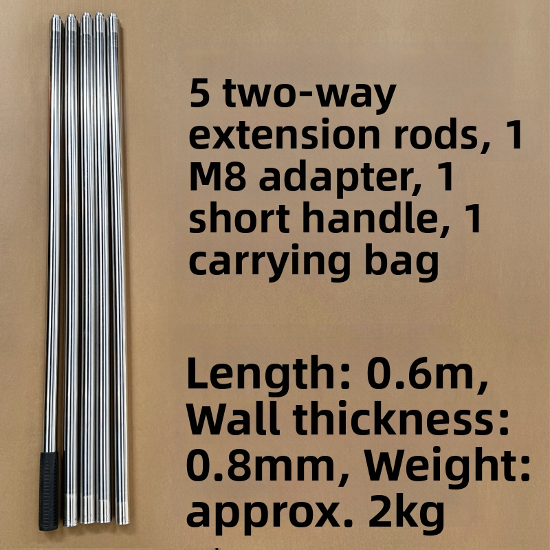 Super Rich roostevabast terasest kalastusvõrgu vars, mitmeosaline pikendus 8 mm kruvipeaga