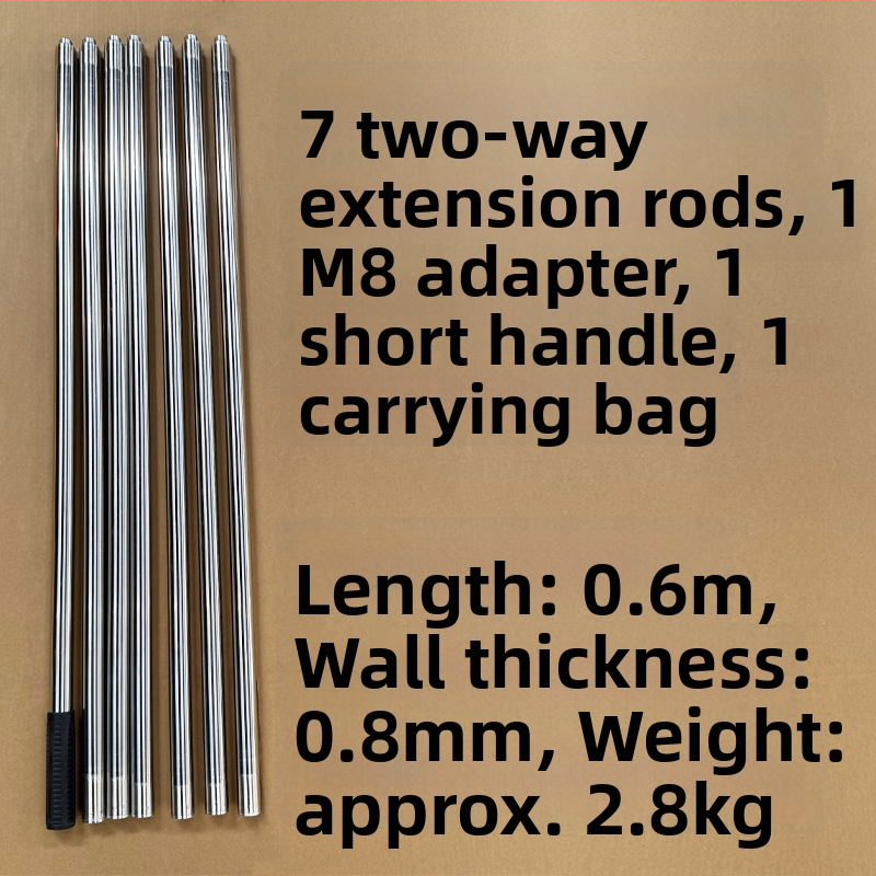 Super Rich roostevabast terasest kalastusvõrgu vars, mitmeosaline pikendus 8 mm kruvipeaga