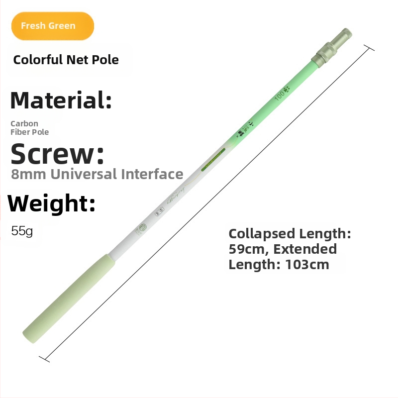 Vaikų žvejybos tinklas su anglies teleskopine lazda, sulankstomas tinklas su smulkiu tinkleliu mažoms žuvims, krevetėms, drugeliams ir vabzdžiams