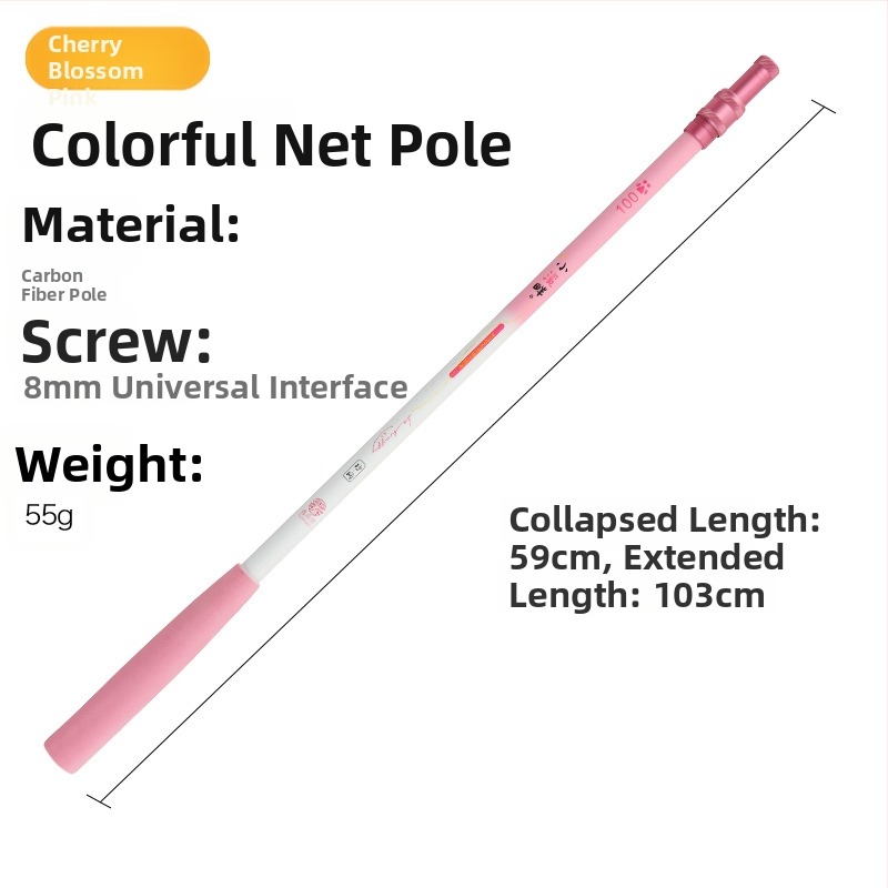 Vaikų žvejybos tinklas su anglies teleskopine lazda, sulankstomas tinklas su smulkiu tinkleliu mažoms žuvims, krevetėms, drugeliams ir vabzdžiams