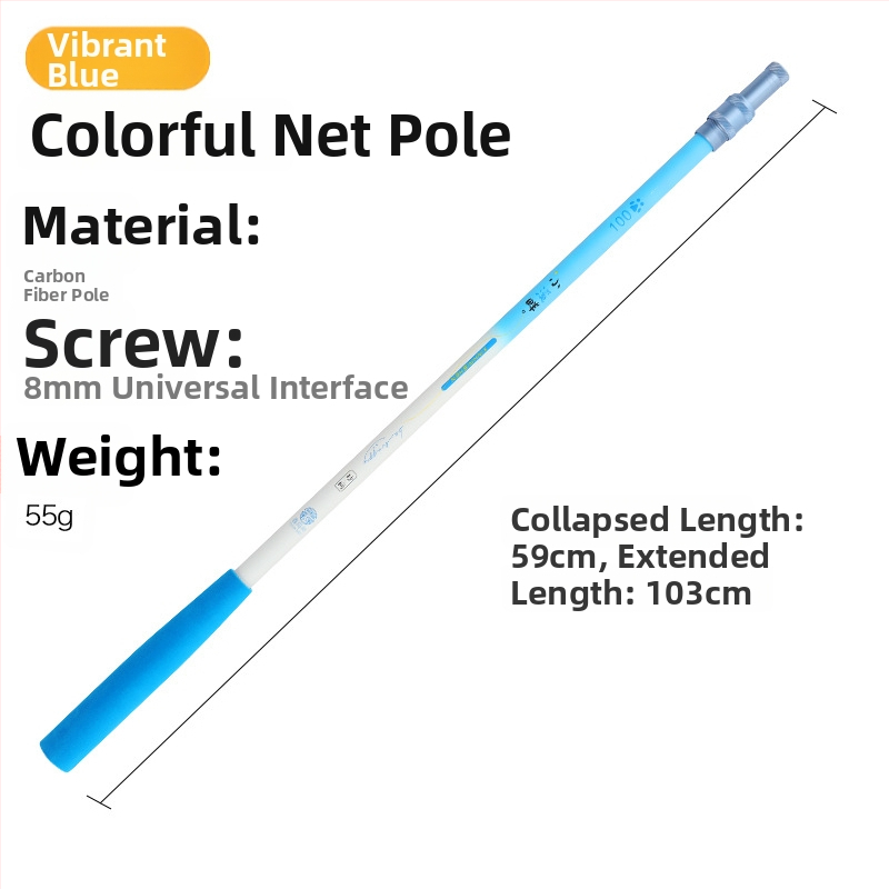 Vaikų žvejybos tinklas su anglies teleskopine lazda, sulankstomas tinklas su smulkiu tinkleliu mažoms žuvims, krevetėms, drugeliams ir vabzdžiams