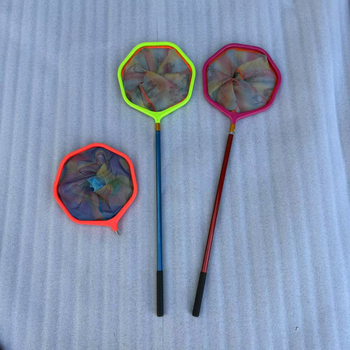 Vaikų teleskopinis nerūdijančio plieno žvejybos tinklo komplektas kemptingui (tinklelio gylis 14 cm, plonas tinklelis, reguliuojamas strypas)