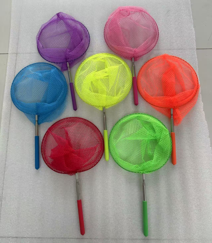 Vaikų teleskopinis nerūdijančio plieno žvejybos tinklo komplektas kemptingui (tinklelio gylis 14 cm, plonas tinklelis, reguliuojamas strypas)