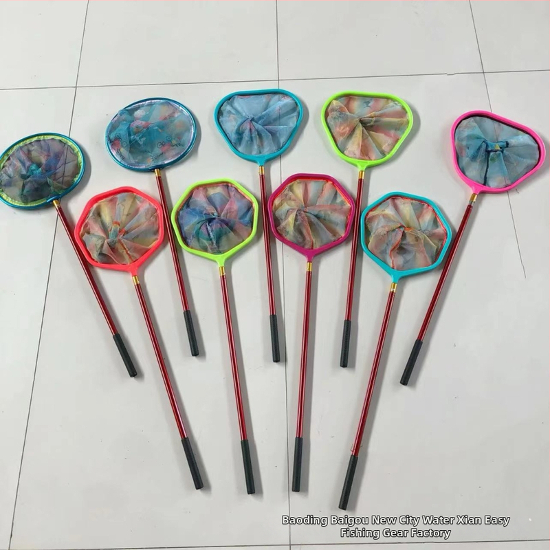 Bērnu teleskopiskais nerūsējošā tērauda makšķerēšanas tīklu komplekts kempingam (tīkla dziļums 14 cm, smalks režģis, regulējams)