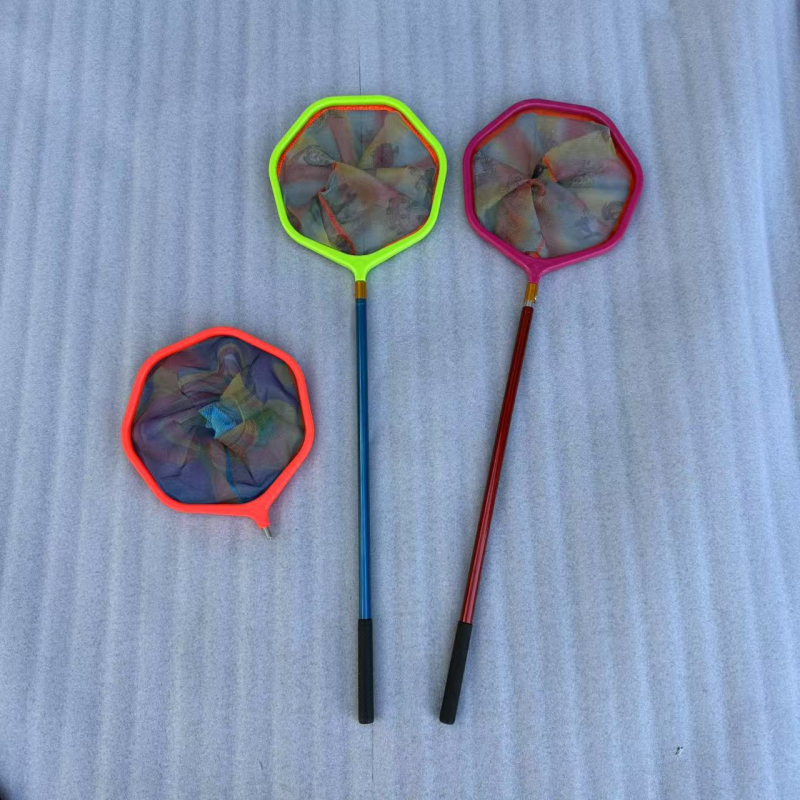 Vaikų teleskopinis nerūdijančio plieno žvejybos tinklo komplektas kemptingui (tinklelio gylis 14 cm, plonas tinklelis, reguliuojamas strypas)