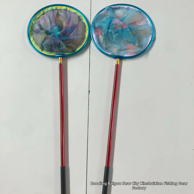 Vaikų teleskopinis nerūdijančio plieno žvejybos tinklo komplektas kemptingui (tinklelio gylis 14 cm, plonas tinklelis, reguliuojamas strypas)