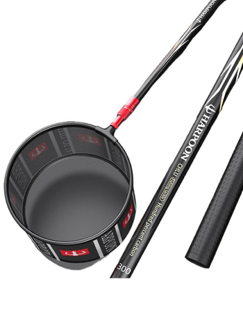 Karbono pluošto teleskopinis žvejybos tinklo komplektas su plonu tinkleliu, tinklo gylis 45 cm