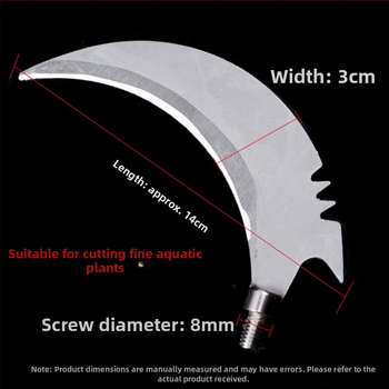 Nerūdijančio plieno – įrankiai vandens augalams: sekatorius vandens augalams, žvejybos šluotele, kablio galvutė, šakų pjovimo pjūklas, tinklo stiebo priedai