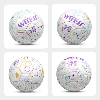 Nr.5 futbola trenēšanas bumba jauniešiem, PVC materiāls, mašīnveida šuve, Nacionālais standarts, Drukāts logotips