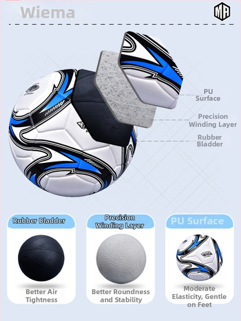 For erma тренировъчна футболна топка за деца, PU материал, лепени шевове, футбол