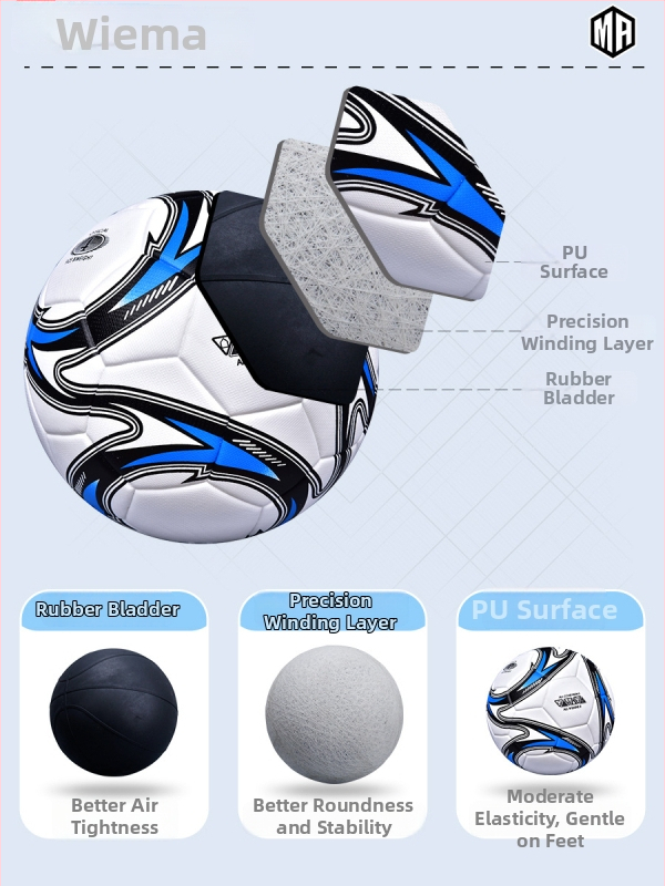 For erma тренировъчна футболна топка за деца, PU материал, лепени шевове, футбол