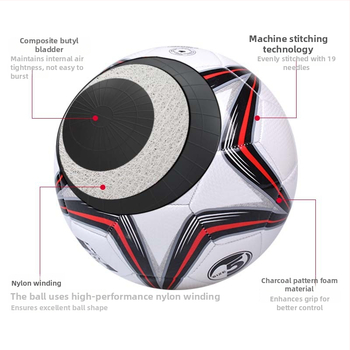 REGAIL футболна топка за тренировки с експлозионно-устойчива камера, 3.0 мм мека кожа, машинно шиене, международен стандарт
