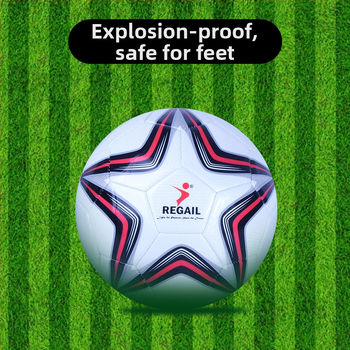 REGAIL футболна топка за тренировки с експлозионно-устойчива камера, 3.0 мм мека кожа, машинно шиене, международен стандарт
