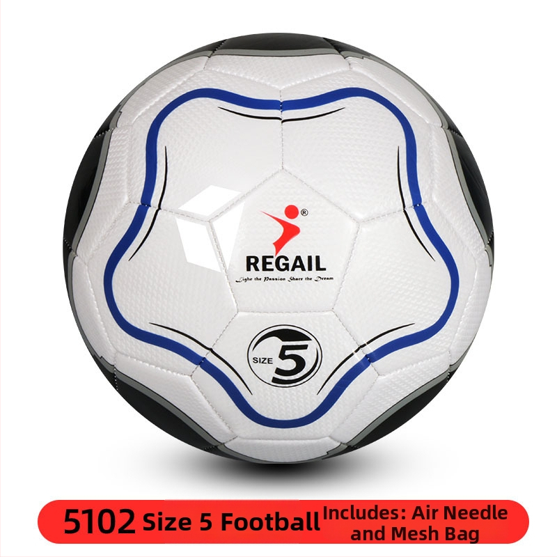 REGAIL футболна топка за тренировки с експлозионно-устойчива камера, 3.0 мм мека кожа, машинно шиене, международен стандарт