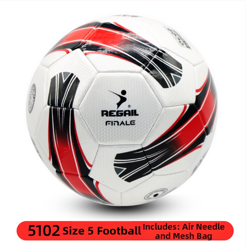 REGAIL футболна топка за тренировки с експлозионно-устойчива камера, 3.0 мм мека кожа, машинно шиене, международен стандарт