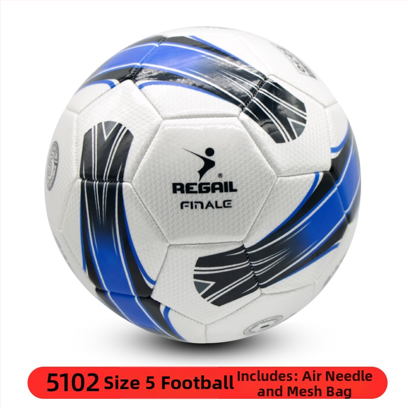 REGAIL футболна топка за тренировки с експлозионно-устойчива камера, 3.0 мм мека кожа, машинно шиене, международен стандарт