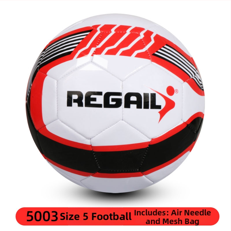 REGAIL футболна топка за тренировки с експлозионно-устойчива камера, 3.0 мм мека кожа, машинно шиене, международен стандарт