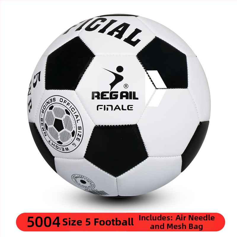 REGAIL футболна топка за тренировки с експлозионно-устойчива камера, 3.0 мм мека кожа, машинно шиене, международен стандарт