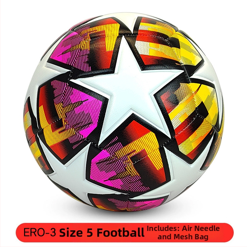 REGAIL футболна топка за тренировки с експлозионно-устойчива камера, 3.0 мм мека кожа, машинно шиене, международен стандарт