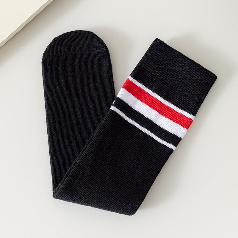 Nubi elf gyerek hosszú cső zokni – csíkos és egyszínű mintával, 80% pamut, közepes vastagság, nedvszívó