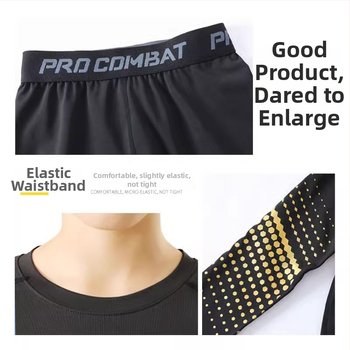 Vaikų sportinis komplektas — greitai džiūstantis, kvėpuojantis, ultralengvas milk silk audinys su 8% spandekso; ilgos rankovės, apvalus kaklas; rudens drabužiai berniukams