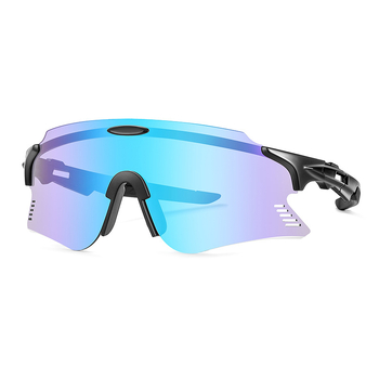 Dviračio akiniai su pilno rėmo dizainu, vėjo atsparūs, keičiamomis lęšimis — Modelis ZM99007-1, PC medžiaga