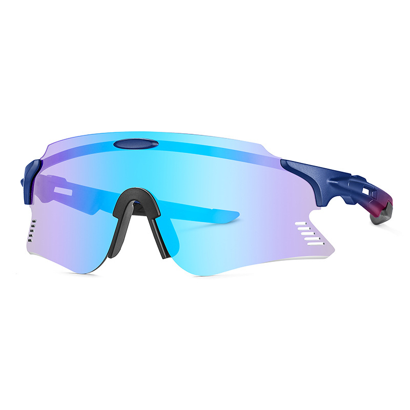 Dviračio akiniai su pilno rėmo dizainu, vėjo atsparūs, keičiamomis lęšimis — Modelis ZM99007-1, PC medžiaga