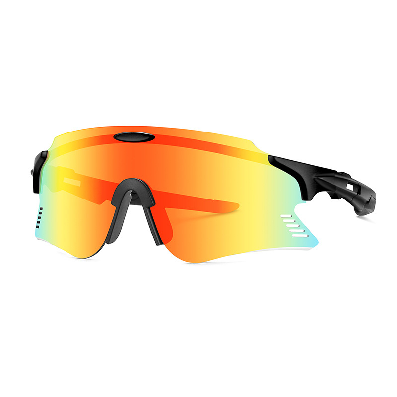 Dviračio akiniai su pilno rėmo dizainu, vėjo atsparūs, keičiamomis lęšimis — Modelis ZM99007-1, PC medžiaga