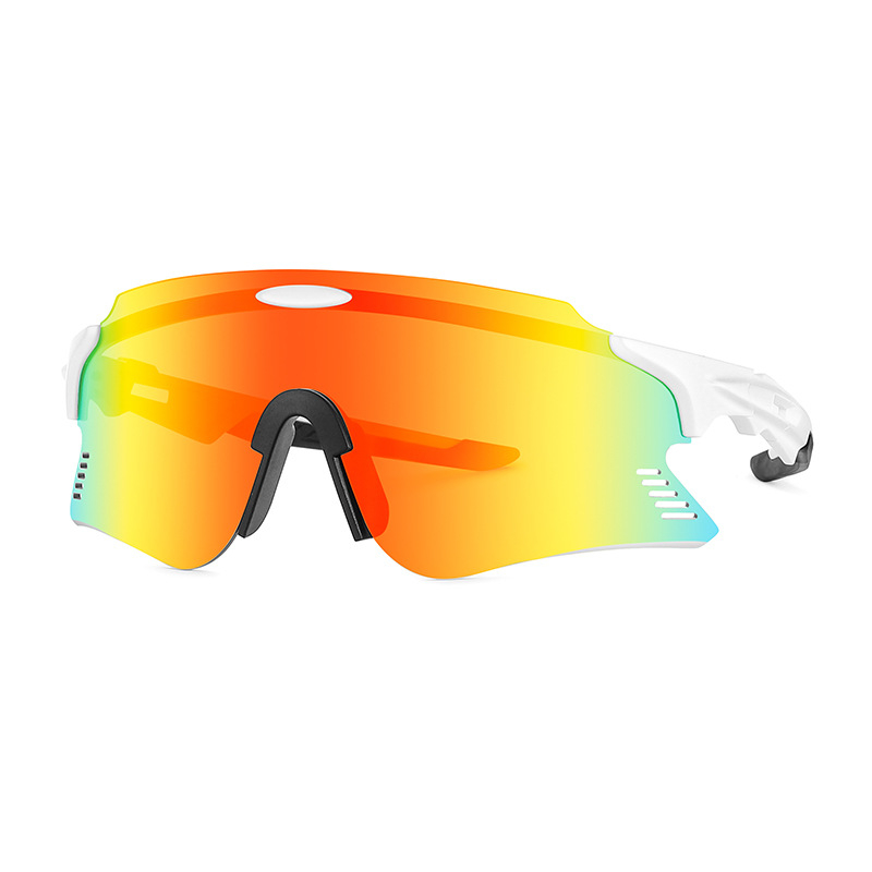 Dviračio akiniai su pilno rėmo dizainu, vėjo atsparūs, keičiamomis lęšimis — Modelis ZM99007-1, PC medžiaga