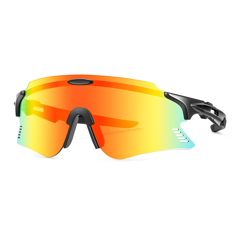 Dviračio akiniai su pilno rėmo dizainu, vėjo atsparūs, keičiamomis lęšimis — Modelis ZM99007-1, PC medžiaga