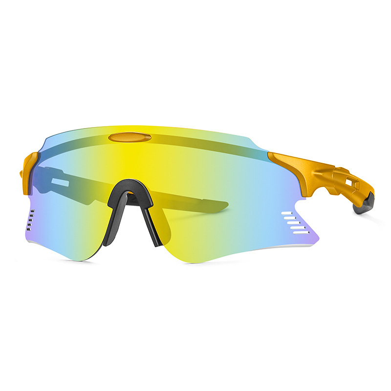 Dviračio akiniai su pilno rėmo dizainu, vėjo atsparūs, keičiamomis lęšimis — Modelis ZM99007-1, PC medžiaga