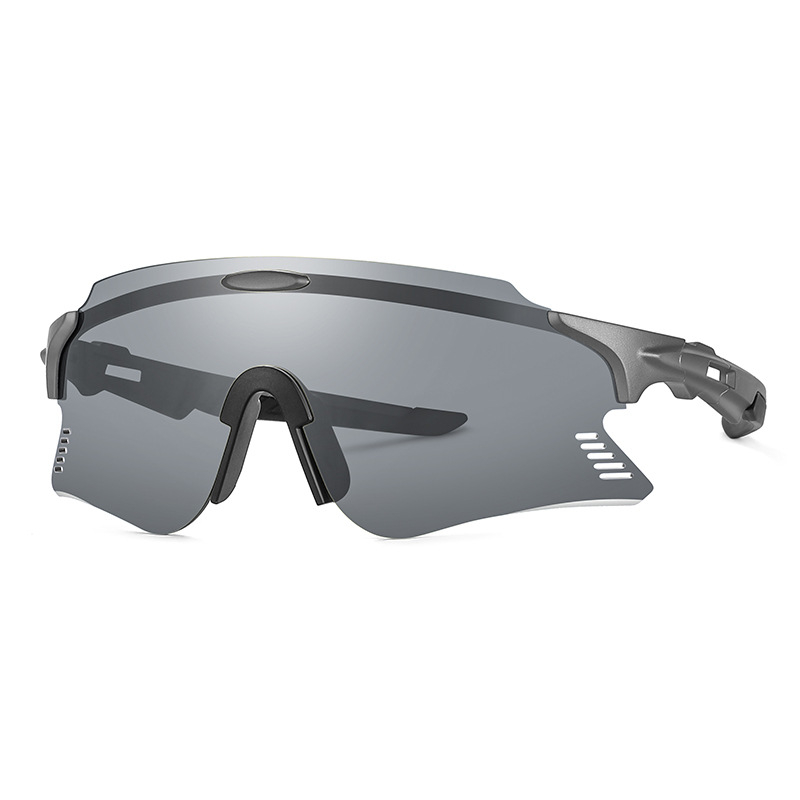 Dviračio akiniai su pilno rėmo dizainu, vėjo atsparūs, keičiamomis lęšimis — Modelis ZM99007-1, PC medžiaga