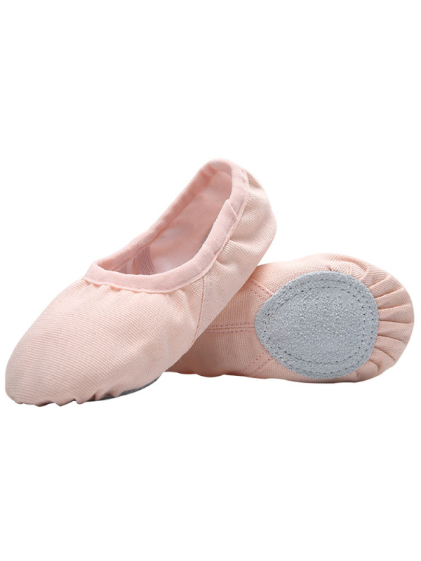 Tančné topánky pre deti – baletné topánky s plátenným horným dielom, podrážka z umelej kože, priedušné, ľahké, rýchloschnúce