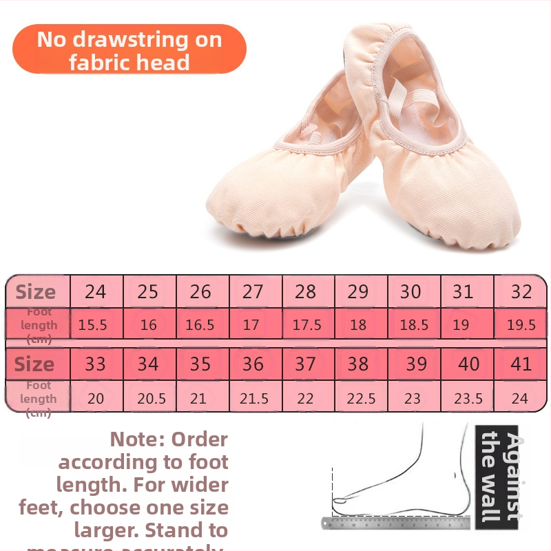 Tančné topánky pre deti – baletné topánky s plátenným horným dielom, podrážka z umelej kože, priedušné, ľahké, rýchloschnúce